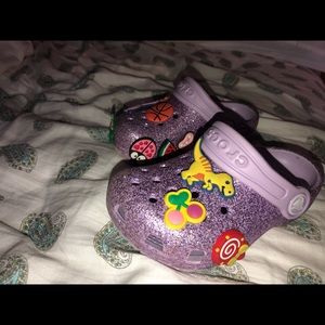 Purple Glittery Crocs